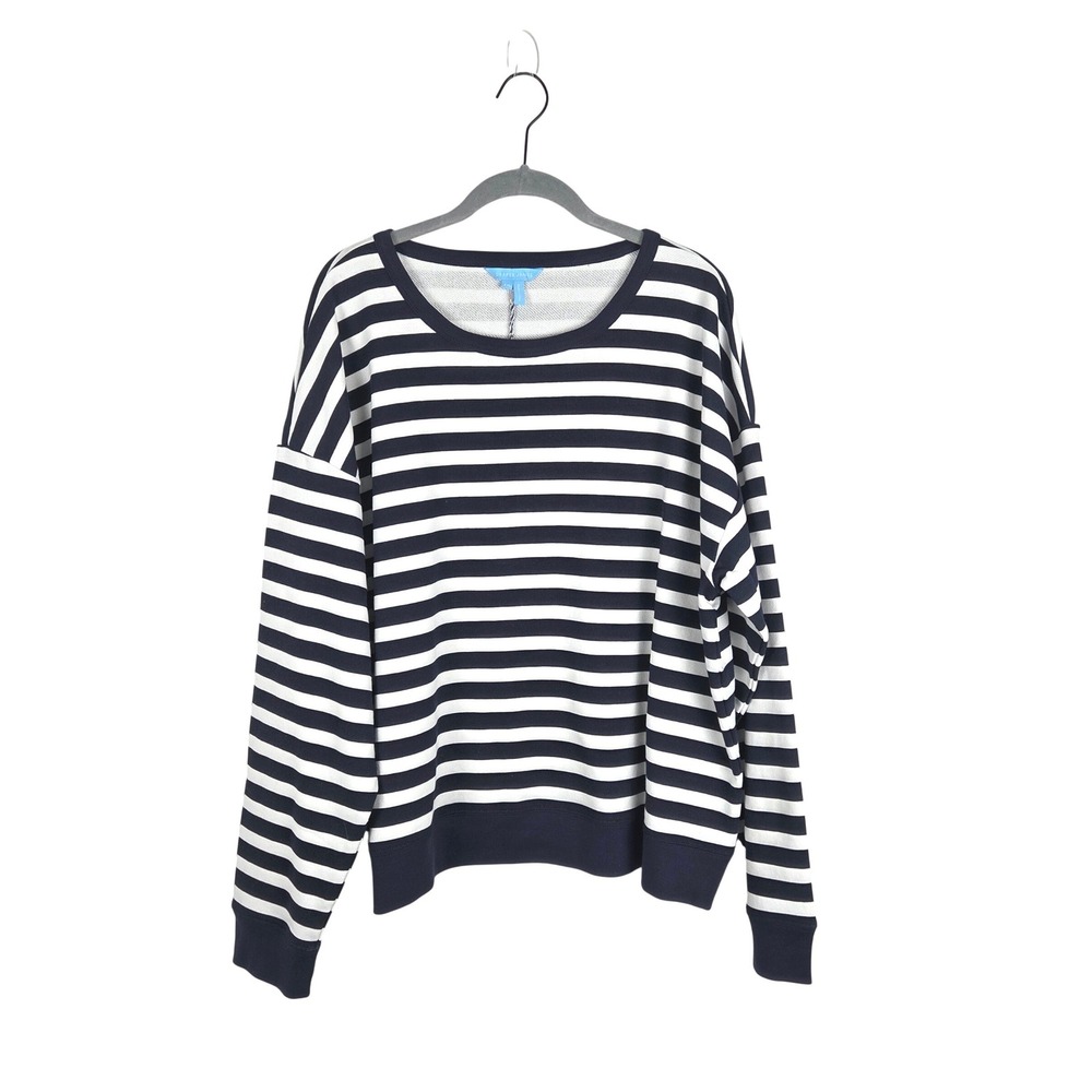Draper James Kelsea Sweatshirt XXL Nassau Navy Awning Stripe‎ Coastal Casual